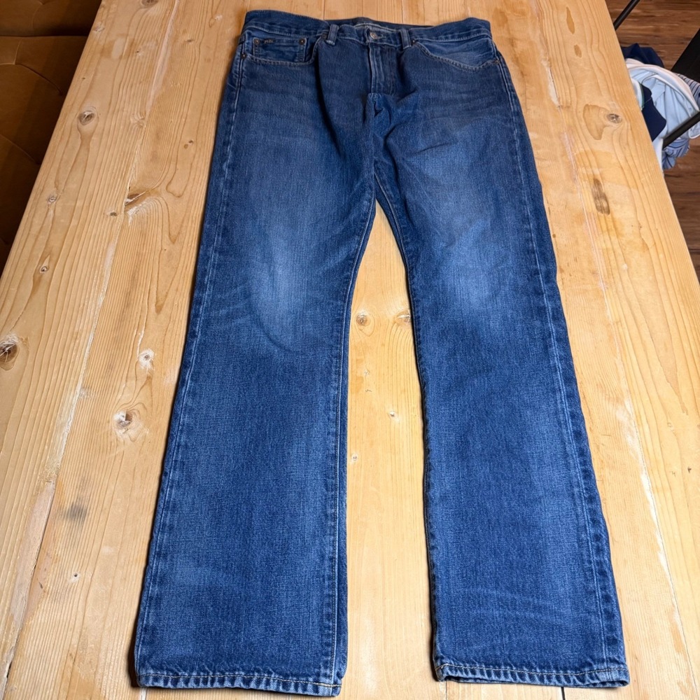 Polo Ralph Lauren Varick Slim Straight Jeans Mens 32x32 Medium Wash Blue Denim